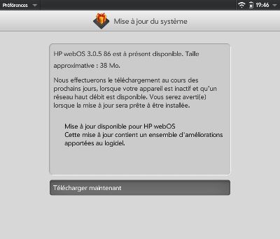 WebOS 3.0.5 pour HP TouchPad