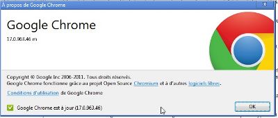 Mise à jour de Google Chrome