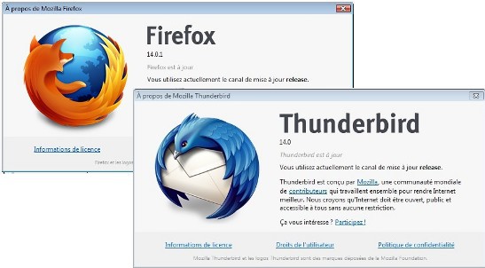 Firefox et Thunderbird 14