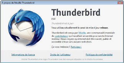Thunderbird 15 disponible
